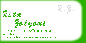 rita zolyomi business card